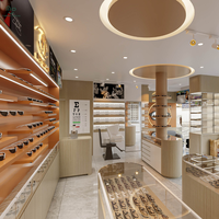 Présentoir à lunettes pour magasin d'optique, vitrine de comptoir avec éclairage LED, présentoir durable et écologique