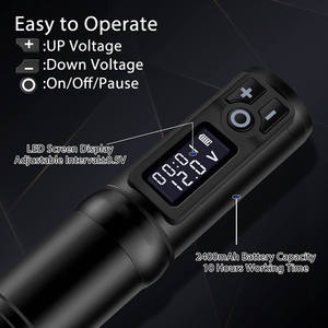 <span class=keywords><strong>Ambition</strong></span> Flash - Pistola de Tatuaje Eléctrica Permanente con Pantalla Digital de 2400 mAh, Pluma de Tatuaje Profesional Inalámbrica con Motor Rotatorio sin Núcleo - Product Image 3