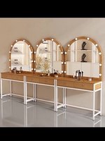 Vente en gros de table de toilette de studio pour chambre à coucher miroir de rangement simple et moderne salon de coiffure salon de beauté table de maquillage avec robe de mariée de luxe