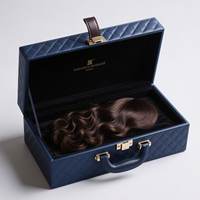 Boîte cadeau de luxe personnalisée avec logo, double porte et ruban, en carton ISO 9001, à couvercle rabattable, pour emballage de perruques, boîtes rigides pour petites séries