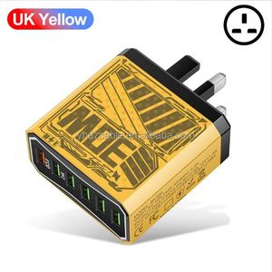 2025 Best Selling <b>EU</b> UK US <b>Plug</b> 30W 6-in-1 Multi Port USB Mobile Phone Charging Head QC3.0 Android Travel <b>Adapter</b> - Product Image 5
