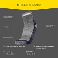 Chaussettes athlétiques chaudes en laine mérinos thermique hiver rembourré randonnée botte de course chaussettes d'équipage hommes Trekking cyclisme