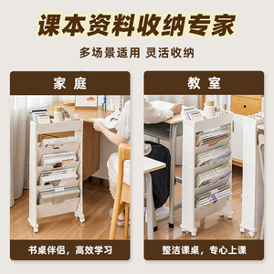 Plastic Storage Cart 5 Tier <b>File</b> Rack With Wheels Office <b>Organizer</b> Desktop Drawer Unit - Product Image 4