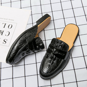 Chaussures décontractées pour hommes, nouvelle mode, style britannique, mules en peau de crocodile, semelle en caoutchouc antidérapante, sandales flexibles et respirantes - Product Image 4
