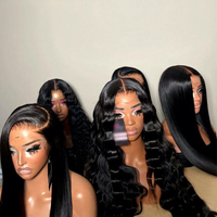 Perruque en cheveux humains naturels de 40 pouces, extra longue, avec dentelle HD 13x6, ondulations profondes, densité 250, sans colle, prix d'usine en gros