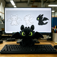 Peluche personnalisée Dragon Sans Dents, Poupée en peluche OEM, Transformez votre esquisse de design en échantillon de peluche moelleux réel pour la vente en gros et les cadeaux