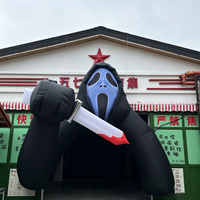 Arche gonflable Grim Reaper Halloween, squelette crâne, publicité personnalisée, résistante à l'eau pour décoration effrayante événementielle extérieure