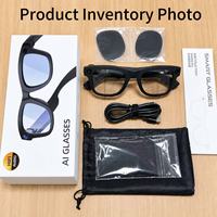 Gafas con Cámara IA T100 con Fotografía Antivibración, Grabación de Video, Control por Voz y Traducción para Vlogging al Aire Libre y Viajes