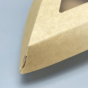 Caja de <span class=keywords><strong>pizza</strong></span> triangular con tapa de papel Kraft personalizada Caja de pastel personalizada con ventana para embalaje de alimentos para exhibición de <span class=keywords><strong>pizza</strong></span> y pastel en cubitos - Product Image 5