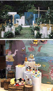 New Selling Hollow Sculpture Square Column Road Iron White Romantic <b>Wedding</b> Dessert Table Window Decoration Display Set - Product Image 6