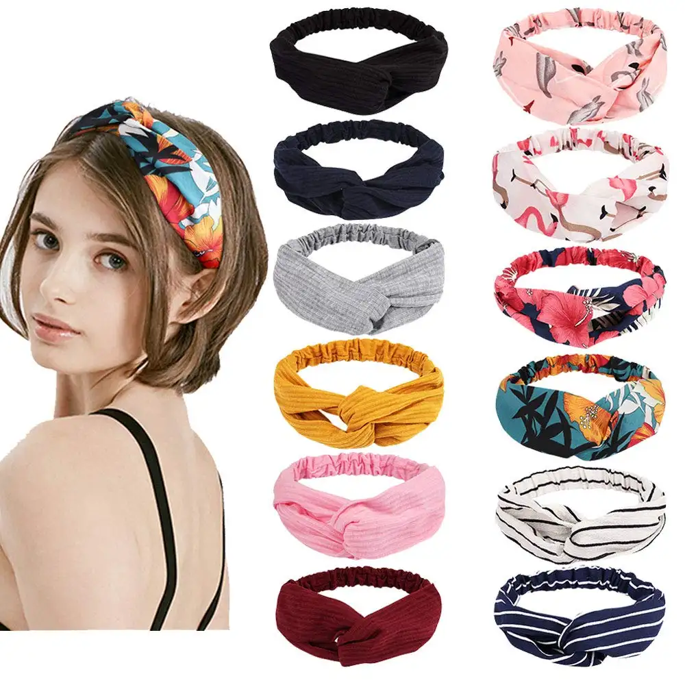 Frauen Stirnbänder Boho Bandeau Blumen knoten Stirnband Elastische Haar bänder für Frauen, Turban Twist Stirnbänder, Haarschmuck f