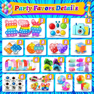 Ensemble de jouets promotionnels 206 pièces, cadeau d'anniversaire pour enfants, jouets pour fête d'anniversaire, ensemble anti-stress - Product Image 2