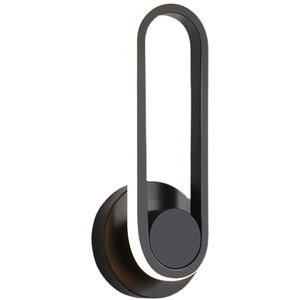 Lámpara de pared negra circular creativa simple diseño juvenil Villa dormitorio pasillo lámpara de pared de luz variable - Product Image 6