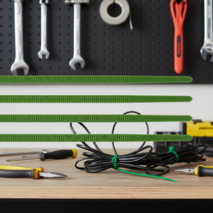 BOX 10 Confezione da 50 fascette stringicavo in plastica da 50 libbre, 300 x 4,5 mm, verdi - Product Image 3