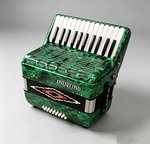 Fisarmonica a <span class=keywords><strong>16</strong></span> Bassi e 25 <span class=keywords><strong>Tasti</strong></span> Verde per Bambini e Principianti, Strumento Musicale - Product Image 5