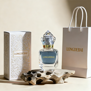 Irregularly Designed Transparent Glass 30ml, 50ml, 100ml Luxury <b>Perfume</b> Empty Spray <b>Bottles</b> and <b>Red</b> Plastic Cap - Product Image 4