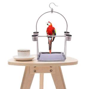 Bumo Best Seller paslanmaz çelik papağan ayakta levrek papağan kuş levrek eğitim <span class=keywords><strong>stand</strong></span>ı için taşınabilir malzemeleri - Product Image 3