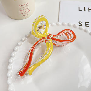 กิ๊บติดผมโบว์หลากสี ขนาด 11 ซม. โบว์ใหญ่หรูหรา ขนาด 13 ซม.  อุปกรณ์เสริมผมทำจากพลาสติกและวัสดุ PC สำหรับเด็กผู้หญิง - Product Image 4