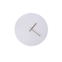 Horloge Murale en Marbre Blanc, Cadeau Simple et Élégant, Horloge Ronde, Décoration d'Hôtel, Mini Carara
