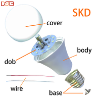 Ampoule LED DOB 5w 7w 9w 12w 15w 18w AC 80 Design novateur Chine prix d'usine Cnc petites pièces 2835 LED Led Novedades Led Pcb (bom #85) Dob Led