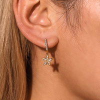 Boucles d'oreilles créoles géométriques tendance en acier inoxydable plaqué or pour femmes, style 2026, vente en gros