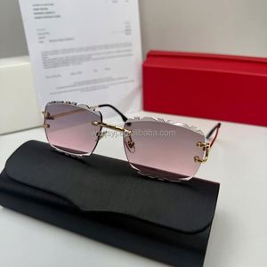 Gafas de Sol de Diseño con Corte de Diamante Sin Montura para Mujer y Hombre, Nuevo Modelo con Estuche y Recibos de Marca Famosa - Product Image 6