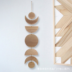 Décoration murale minimaliste en bois, forme géométrique, couleur bois naturel, décoration intérieure pour chambre à coucher, ornement d'intérieur - Product Image 4