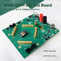 Papan Uji Profesional 800G QSFP-DD Kompatibel Mundur (Backward Compatible) Sesuai MSA dengan Konektor RF 1x8 untuk Pengujian Switch dan Router