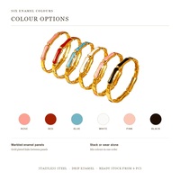 Bracelet personnalisé en émail marbré, bracelet à maillons ondulés, acier inoxydable plaqué or 18 carats, vente en gros pour femmes