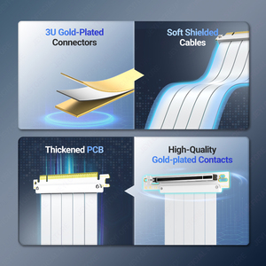 Trắng PCIe 3.0 X16 Riser cáp với 90 ° góc bên phải mở rộng cho <span class=keywords><strong>RTX</strong></span> 4090/4080/4070 khai thác Giàn Khoan M.2 adapter chứng khoán & sử dụng - Product Image 4