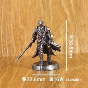 Figurines miniatures de chevaliers impériaux en laiton blanc, collection de figurines, pièces d'échecs en métal, ornement de jeu de table, cadeau - Product Image 4