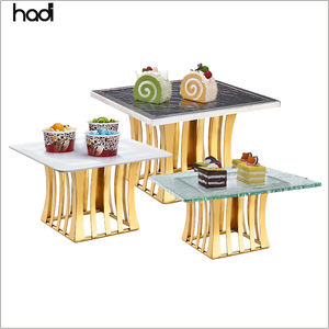 Soportes de exhibición de Buffet de mesa de vidrio de lujo Guangzhou <span class=keywords><strong>HD</strong></span>, estante cuadrado para comida, Hotel, cafetería, restaurante, decoraciones, vajilla - Product Image 4