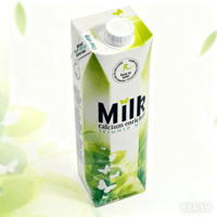 Boîte de lait et jus UHT en carton avec bouchons à vis, emballage aseptique de qualité supérieure, personnalisable avec logo, pour vente en gros