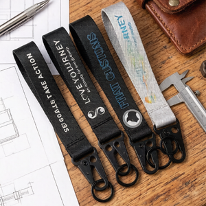 Wholesale Wrist Lanyard Keychain Durable <b>Black</b> Clasp Wristlet Key Holder, Portable Car & Motorcycle Key Accessories - Product Image 4