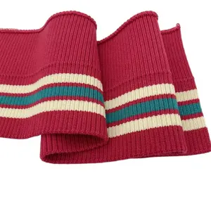 Custom 2 x 1 Stripe wool rib knit for cuff, rib knit trim
