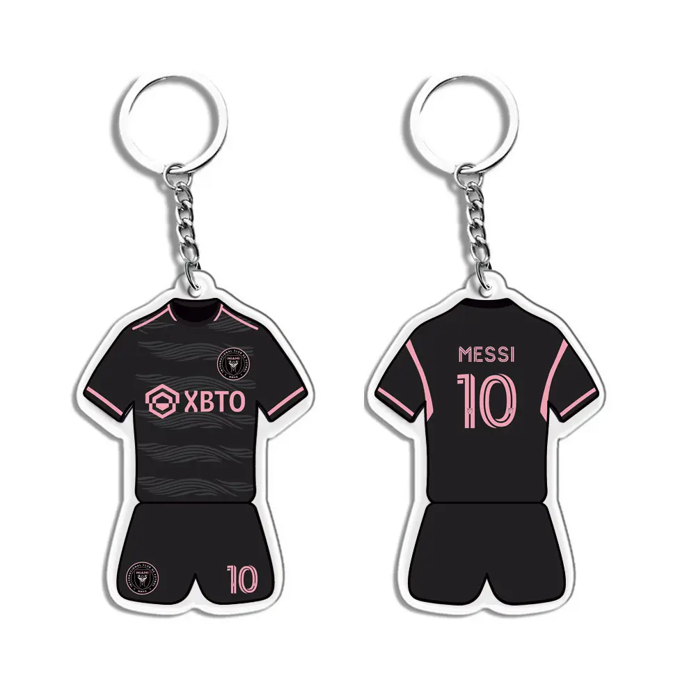 Acrylic soccer custom key chain Wholesale Football club Messi Jersey Acrylic keychain Promotion Gift