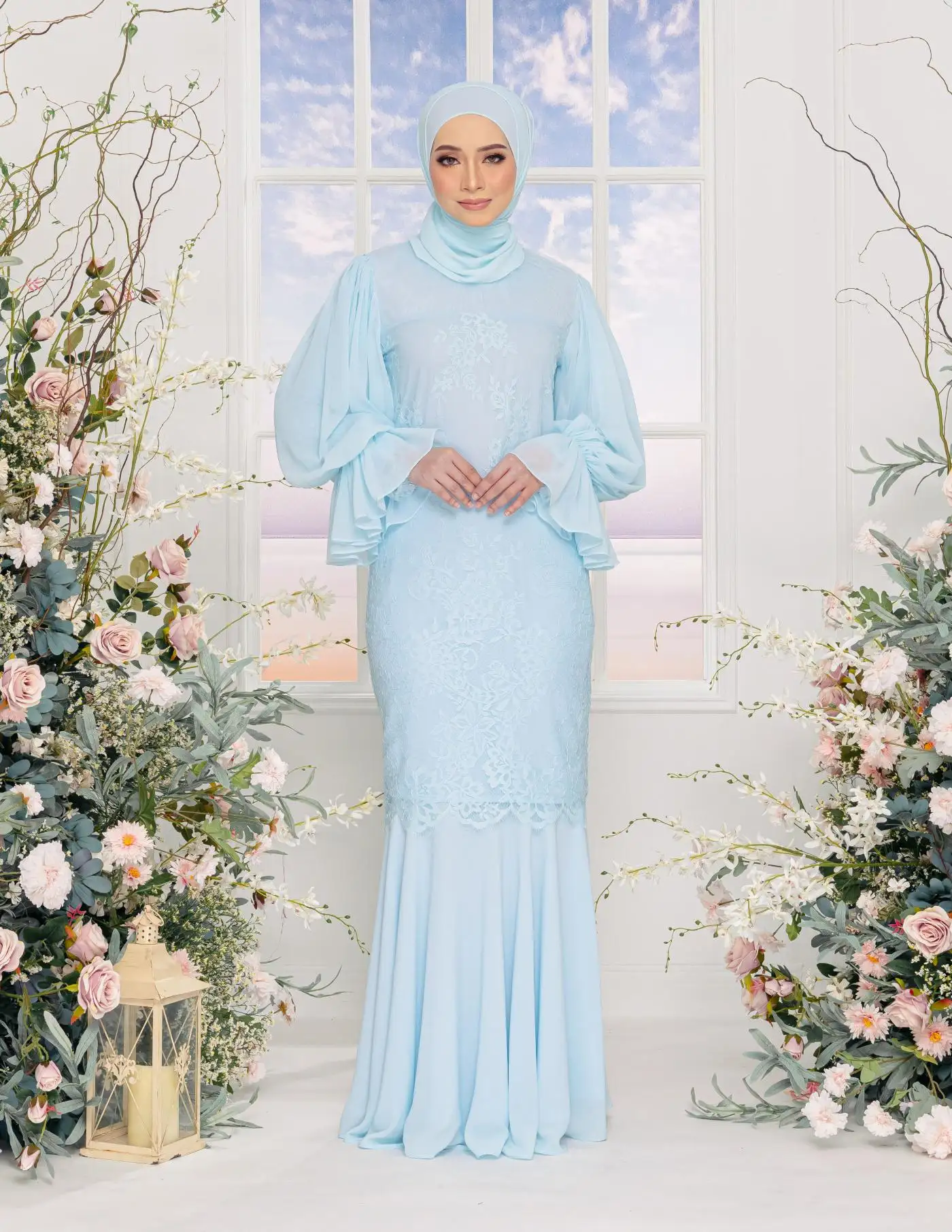 Design moderne couleur unie malaisienne Ing ethnique 2 pièces Kebaya vêtements islamiques robe musulmane Baju Melayu Kurung