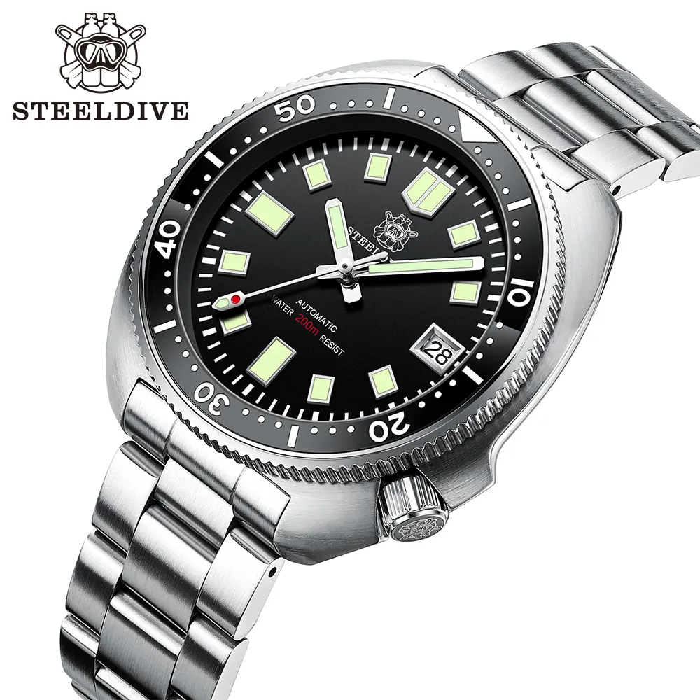 SD1970 Stock Supply Men Mechanical Watch Diving Wristwatch 200 Merter Water Resistance Stainless Steel Watch Relojes Hombre 2020