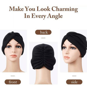 Syh1522 Bonnet de nuit en satin doux pré-noué pour femmes, turban de mode, bonnet de chimiothérapie, <span class=keywords><strong>chapeau</strong></span> pour cheveux - Product Image 5