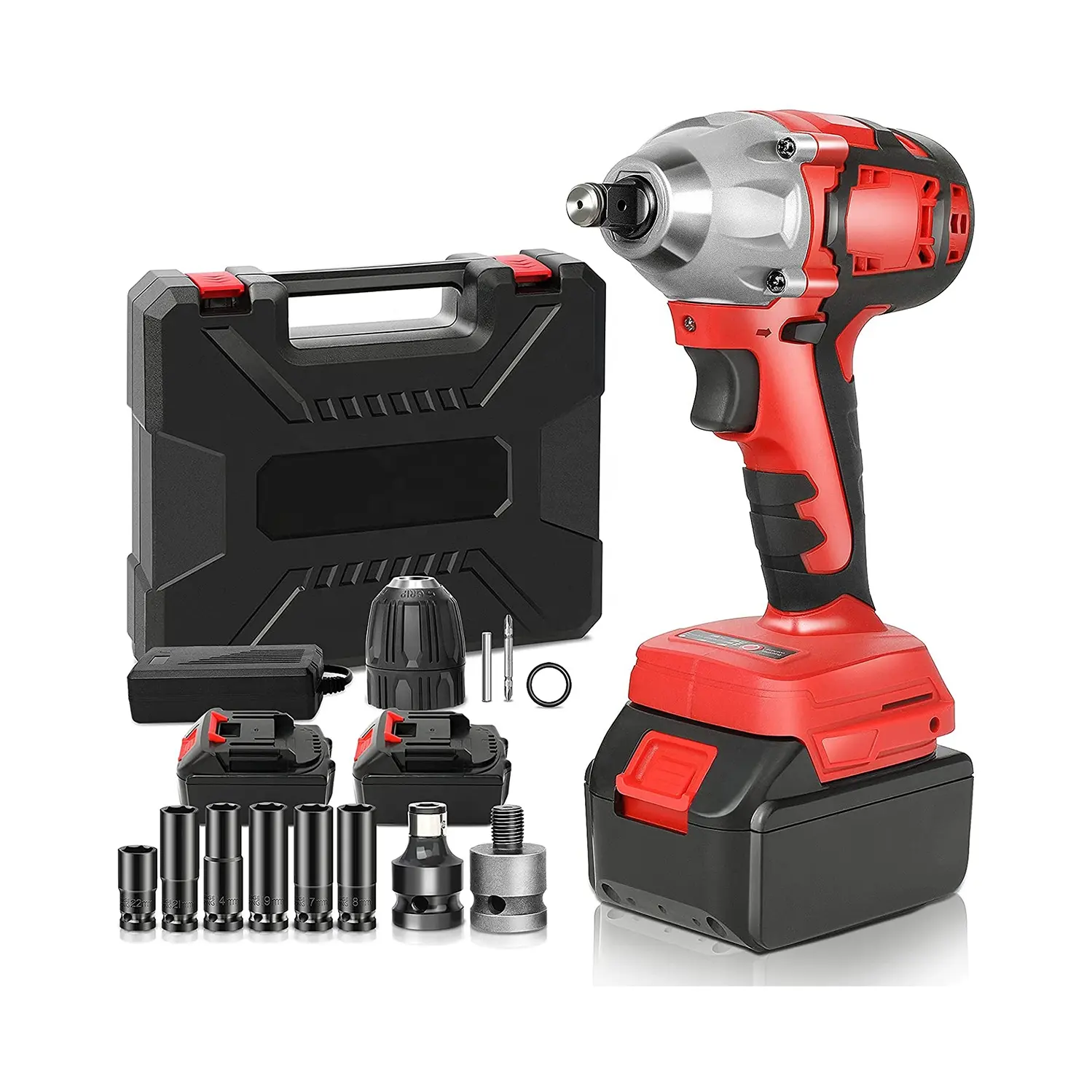 New Arrival 2022 48V cordless impact wrench high torque 6 inch wrenches impact cordless impact gun with 2.0AH*2Battery & Charger