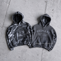 OEM Asit Yıkama Güneş Solması Taş Desenli Kamuflaj Kapüşonlu Erkek Büyük Beden, Çift Taraflı İki Renkli Tam Fermuarlı Karınca Yaka Karanlıkta Parlayan Sweatshirt