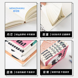 Zhejiang venta al por mayor de papelería y útiles escolares Yiwu mini cuaderno de notas para estudiantes lindo Panda patrón diario anime cuaderno - Product Image 5
