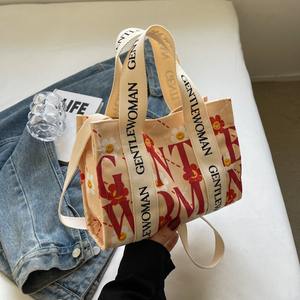 カスタムロゴ印刷 コットン ジェントルウーマン キャンバストートバッグ 大型ジェントルウーマン トートバッグ - Product Image 3