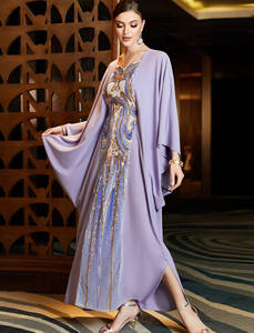 <span class=keywords><strong>Abaya</strong></span> Africana CCY Factory con Paillettes Luccicanti, Elegante Vestito Islamico da <span class=keywords><strong>Donna</strong></span> con Maniche a Pipistrello, Stile Dubai - Product Image 1