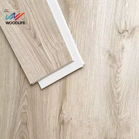 Suelo SPC Vinílico de 5mm de Espesor con Base, Tablón Vinílico de Lujo, PVC SPC, Roble Claro, Núcleo Rígido, Sistema de Clic