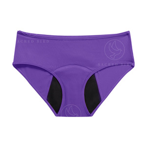Mutande Mestruali da Donna a Tre Strati Traspiranti in Cotone con Fondo Ondulato Allungato Anti-Perdite Laterali - Product Image 3