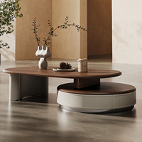 Ensemble de tables basses en bois de style minimaliste extensible, dernière collection de tables centrales design pour salon, table basse haut de gamme populaire