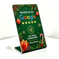 Support de table NFC personnalisé en PVC sur le thème d'Halloween avec code QR pour avis Google – Plaque « Tappez pour laisser un avis » pour la décoration de restaurants, cafés et magasins