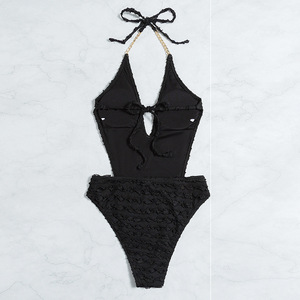 Xuanlang Low Moq Cadena de moda Tela especial Caliente <span class=keywords><strong>Super</strong></span> Sexy Mujeres Cuello en U <span class=keywords><strong>Bikini</strong></span> de una pieza <span class=keywords><strong>Push</strong></span> <span class=keywords><strong>Up</strong></span> Traje de baño - Product Image 4