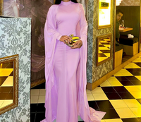 Ensemble élégant et sexy pour femmes, robe dos nu à manches longues avec ruban et châle long en maille, ensemble deux pièces